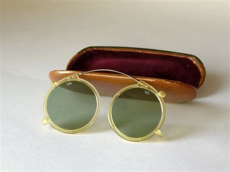 vintage round clip on sunglasses